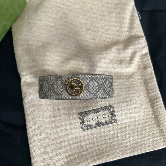 Gucci Trademark Beige GG Supreme Leather Bracelet - Picture 3 of 4